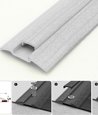Порог с монтажным каналом 42мм*0,9 м, 253 Ясень серый